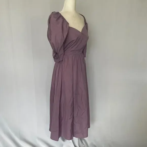 Vintage Maxi Dress Size 6 Purple Puff Sleeve A Line Princess Formal Prom 80s - Picture 4 of 16